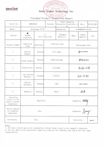 Product inspection reports