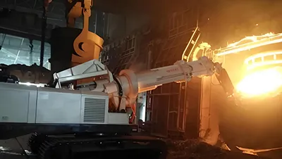 Rubber diaphragm for furnace dismantling machines in steel plants